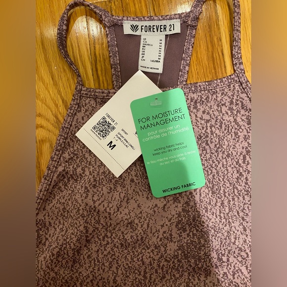 Forever 21 purple jacquard print active sports bra crop top athletic racerback - Picture 4 of 8